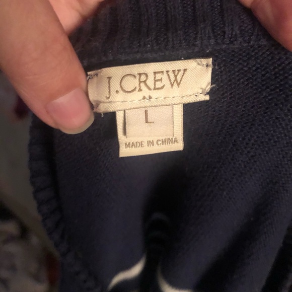 Navy and White J. Crew sweater - Picture 2 of 2